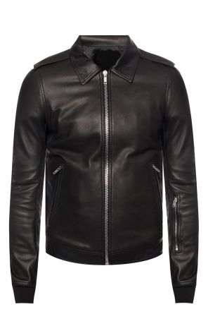 Leather jacket with classic collar, zdjęcie 1 Leather jacket with classic collar od Rick Owens